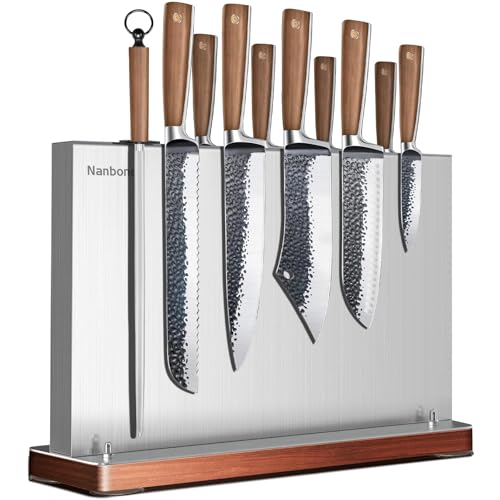Magnetischer Messerhalter aus Metall, universeller magnetischer Messerblock ohne Messer, Edelstahl, starker Messer, Magnetstreifenständer, großer Magnet, Küchenmesserhalter für Arbeitsplatte, von Nanbone