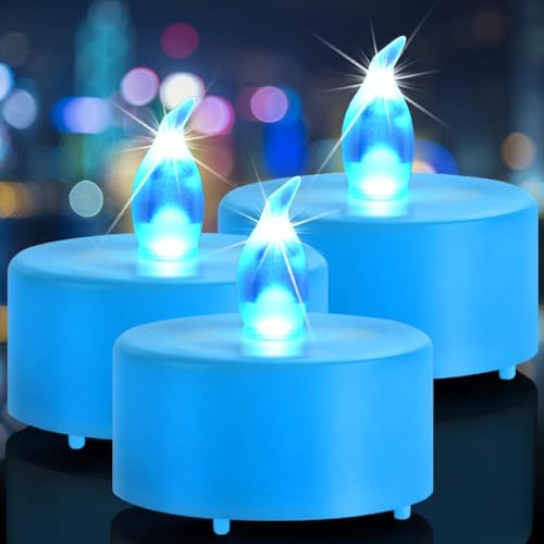 Nancia 24pack Batteriebetriebene flammenlose LED Teelichter Kerzen, realistische hell flackernde elektrische Teelichter Kerzen, Dose langlebig 200 Stunden Hochzeiten, Partys,Festivalsdekorieren blau Nancia 24pack Batteriebetriebene flammenlose LED Teelichter Kerzen, realistische hell flackernde elektrische Teelichter Kerzen, Dose langlebig 200 Stunden Hochzeiten, Partys,Festivalsdekorieren blau von Nancia
