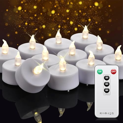 Nancia LED Teelichter mit Fernbedienung Timer, flackernde, flammenlose Kerzen, langlebig über 400 Stunden, batteriebetrieben, Heimdekoration, saisonale und festliche Feiern. (Warm Weiß, 5pack) von Nancia