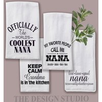 Personalisiertes Nana Geschirrtuch, Geschenk Zum Muttertag Personalisiertes Nana Geschirrtuch, Geschenk Zum Muttertag von NancysDesignStudio