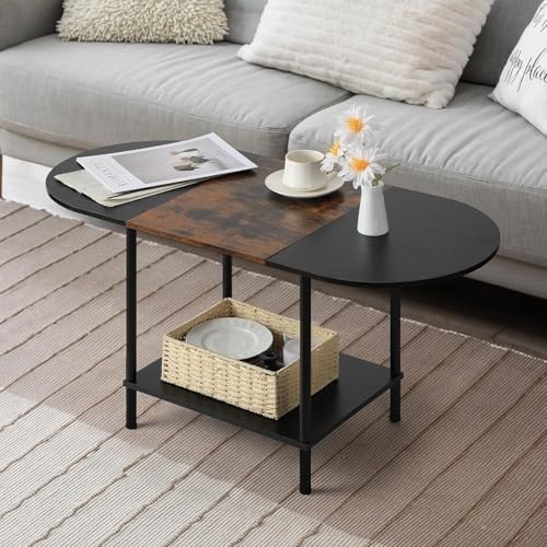 Nandae Couchtisch Wohnzimmertisch, Beistelltisch mit stauraum für Couch,Wohnzimmertisch Holz und Ablagen, CoffeeTable, Einfache Aufbau, Sofatisch aus Holz rustikales Braun und Schwarz Nandae Couchtisch Wohnzimmertisch, Beistelltisch mit stauraum für Couch,Wohnzimmertisch Holz und Ablagen, CoffeeTable, Einfache Aufbau, Sofatisch aus Holz rustikales Braun und Schwarz von Nandae