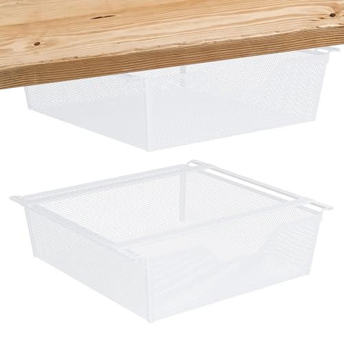 Nandae Unterregal Aufbewahrungskorb, 2 Stück Hängekorb Metall Hängekorb Regal Unter Schrank Hängekorb Metall Korb-Organizer Regaleinhängekorb für Küche von Nandae