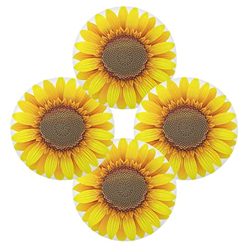 Nander Sonnenblume, runde Tischsets, 4 Stück, Polyester, rund, Tischsets, 38,1 cm, für Küche, Esstisch, Urlaub, Party von Nander