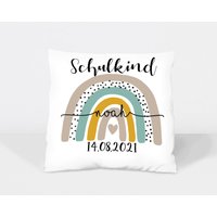 Kissen Bezug Regenbogen Mit Namen Geschenk Einschulung Schulkind Schule von NaniluDesign