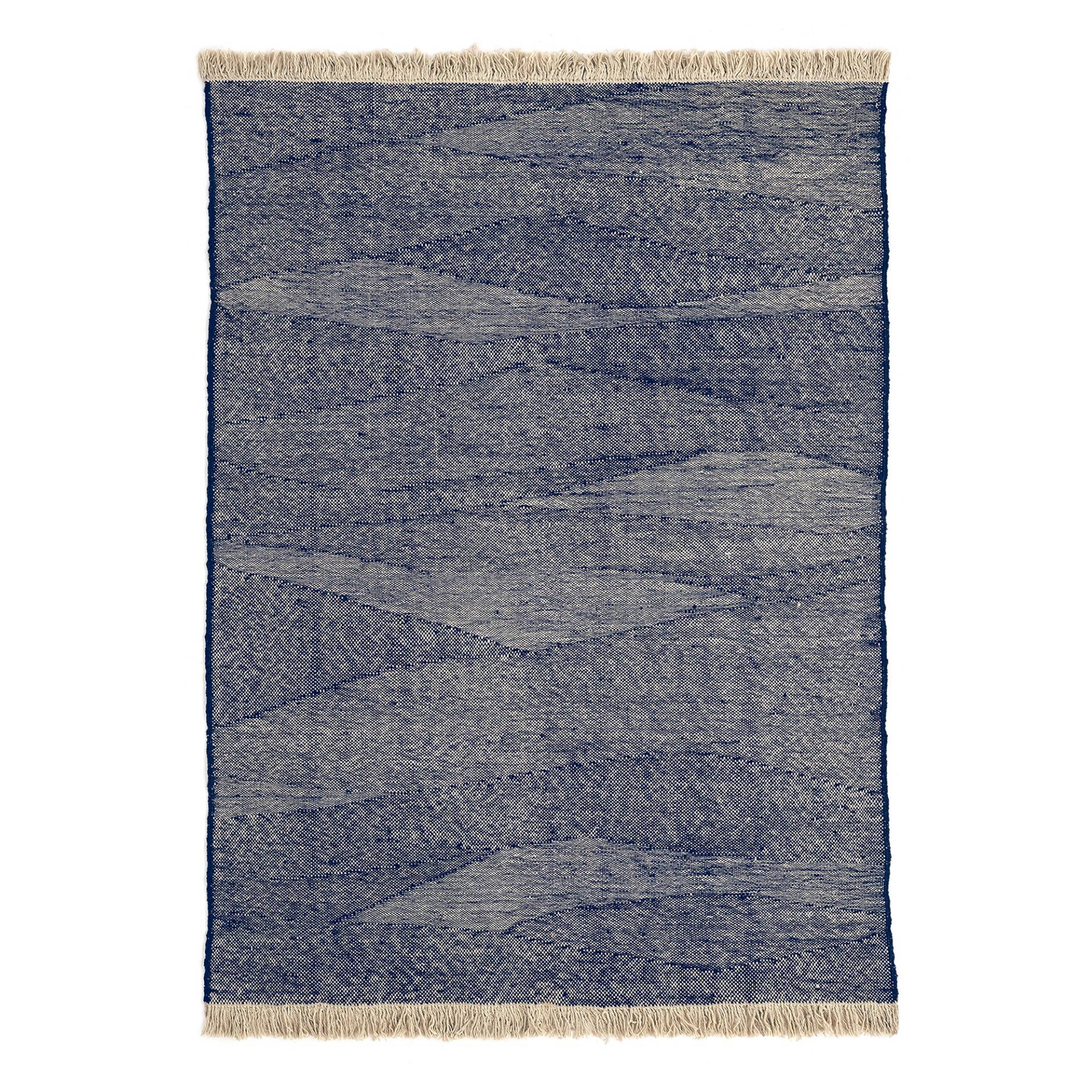 Nanimarquina - Telares Indigo Teppich 200x300cm - dunkelblau/handgewebt/Ausführung Kilim/Dichte 99.000 Knoten/m2/H 0,4cm/Gewicht 1,2 kg/m2 von Nanimarquina