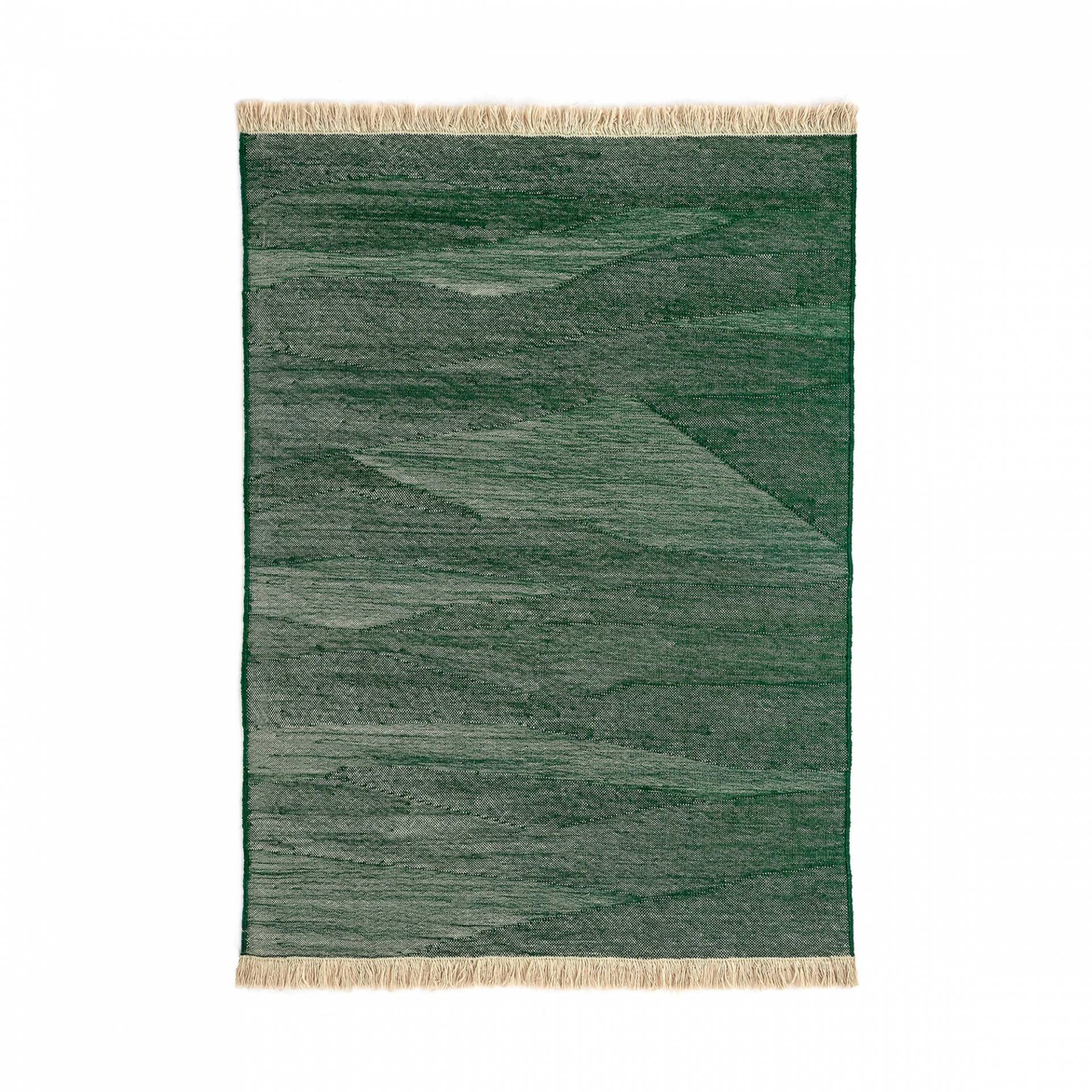 Nanimarquina - Telares Pine Teppich 170x240cm - grün/handgewebt/Ausführung Kilim/Dichte 99.000 Knoten/m2/H 0,4cm/Gewicht 1,2 kg/m2 von Nanimarquina