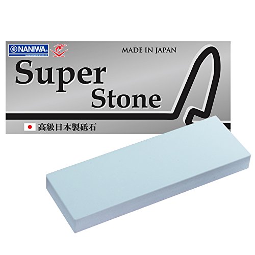 Sanelli Ambrogio, Naniwa Super Stone, professioneller Messerschärfer, mittlere Körnung #1000, ideal zum Schärfen von normalen Messern, mit hoher Polierkraft, Splash & Go, hergestellt in Japan von Naniwa