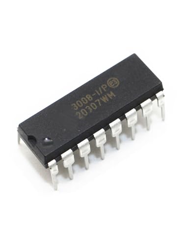 Microchip MCP3008-I/P MCP3008 8-Kanal-10-Bit-A/D-Wandler, SPI Steckplatine freundlicher IC (1 Stück) von Nanjefly