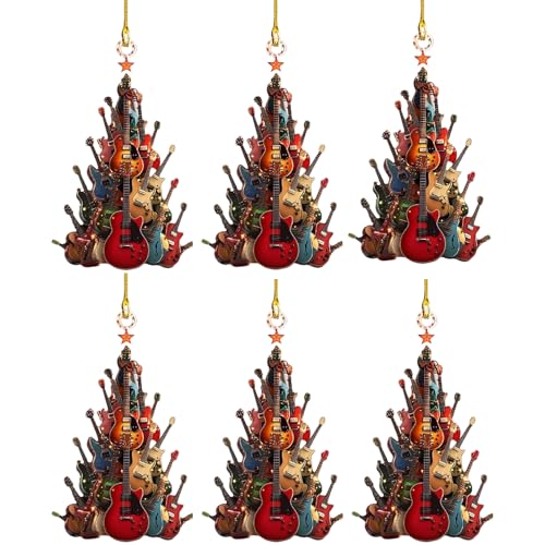 Nankoyal 6pcs R-ockin' Around The Guitar Weihnachtsbaumschmuck, 2D-Acryl-Rockgitarren-Weihnachtsschmuck, Stapelbarer Rockgitarren-Autoanhänger, FestiveTrees Hängedeko Für Musikliebhaber Nankoyal 6pcs R-ockin' Around The Guitar Weihnachtsbaumschmuck, 2D-Acryl-Rockgitarren-Weihnachtsschmuck, Stapelbarer Rockgitarren-Autoanhänger, FestiveTrees Hängedeko Für Musikliebhaber von Nankoyal