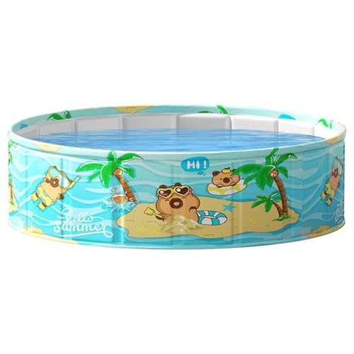 Nankoyal Aufblasfreier Swimmingpool | Verschleißfester Klapppool,PVC Wasserdicht Tragbar Für Outdoor Garten Wasserparties Kinder Erwachsene von Nankoyal