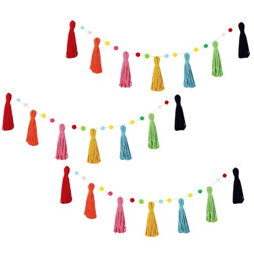 Nankoyal Boho Girlande Für Klassenzimmer - 3 Teile Boho Klassenzimmer Girlande Deko - Saisondeko Für Kindergarten Krippe Grundschule Bibliothek,Klassenbibliothek Grundschule von Nankoyal