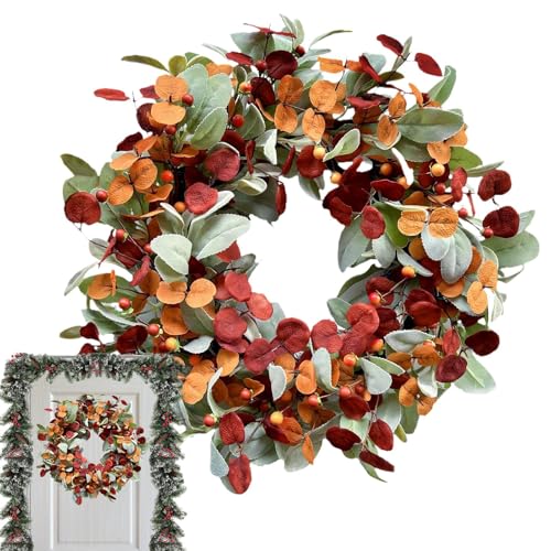 Nankoyal Herbstkranz | Thanksgiving Herbstkranz | Oranger Beerengirlande Wanddekoration Für Außen Schrank Eingang Fenster Küche Innenbereich von Nankoyal