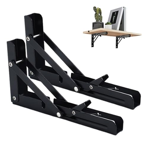 Nankoyal Klappbare Regalhalterung - 2X Klappregal Mit Dreieckiger Stütze - Platzsparend Für Küche Wohnzimmer Camping Outdoor Als Stauraumlösung von Nankoyal