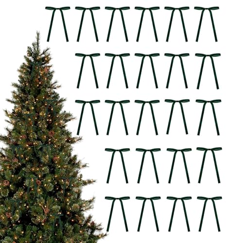 Nankoyal Samt Weihnachtsbänder | 13x18 cm Samtschleifen Deko,24 Stücke Vielseitige Weihnachtsdekoration Für Festliche Hochzeit Schrank Girlande Haustür Mädchen Treppe von Nankoyal