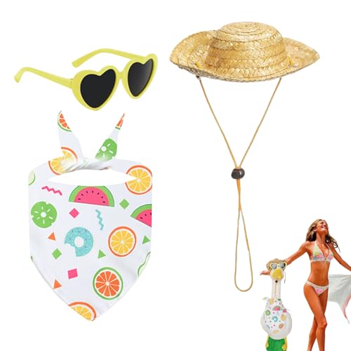 Nankoyal Verandagänse Kostüme - Süße Garten Gänse Hüte - Strandurlaub Thema Sonnenbrille Strohhut Für Pool Fensterdekoration Hochzeit Am Meer von Nankoyal