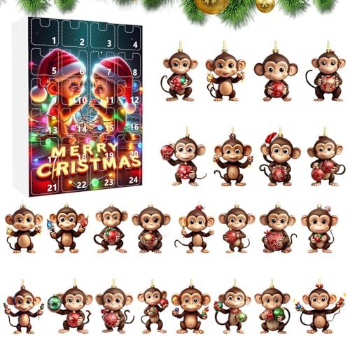 Nanmiyan 2025 Affen Weihnachts Adventskalender | 24 Teile Weihnachtszählung Affen Schmuck,Auto Deko Für Thanksgiving Klassenzimmer Büros Geburtstag Festtag Nanmiyan 2025 Affen Weihnachts Adventskalender | 24 Teile Weihnachtszählung Affen Schmuck,Auto Deko Für Thanksgiving Klassenzimmer Büros Geburtstag Festtag von Nanmiyan