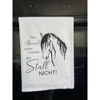 Geschirrtuch/Abwasch Kann Warten Pferdebesitzer Pferdd Liebhaber Pferdestall Pferdeliebe von NanniArtbyAnja