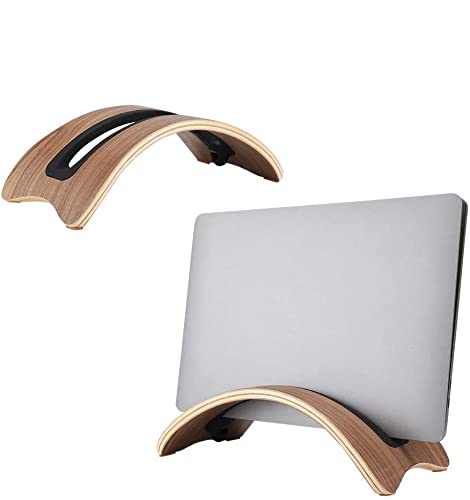 Holz Notebook Ständer Halterung, Tablet-Ständer Rohholz Schreibtisch-Organizer Notebook StänderTragbarer PC Halter Laptop Stand Halterung (Black Walnut) von Nannigr