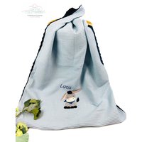 Babydecke, Kuscheldecke, Krabbeldecke, Personalisiert, Kinderwagendecke, Baumwolle, Esel, Geschenk Geburt von NannisTraeumereien