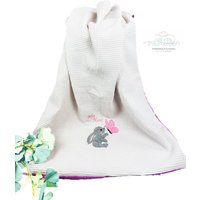 Babydecke, Kuscheldecke, Krabbeldecke, Personalisiert, Kinderwagendecke, Baumwolle, Hase, Geschenk Geburt von NannisTraeumereien