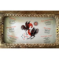 Kitsch Cocktail Tablett Vintage Bar Zubehör Mit Huhn Graphik von NannyLilasAttic