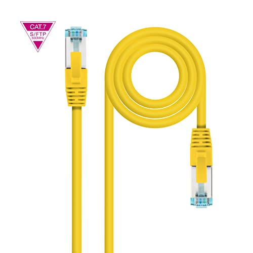 NANOCABLE 10.20.1700-Y - Kat.7 600MHZ LSZH SFTP PIMF AWG26 Netzwerkkabel, Gelb, 0,5 m von NANOCABLE