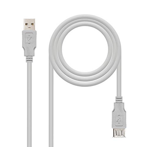 Nanocable 10.01.0204 - USB 2.0 Verlängerungskabel, Typ A/M-A/H, männlich-weiblich, beige, 3.0 mts von NANOCABLE