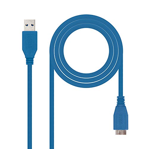 Nanocable 10.01.1101-BL - USB 3.0 auf Micro USB 3.0 Kabel, Hauptanwendung in Mobil und Digitalkameras, Typ A/M-Micro B/M, männlich-männlich, blau, 1.0 mts von Nano Cable