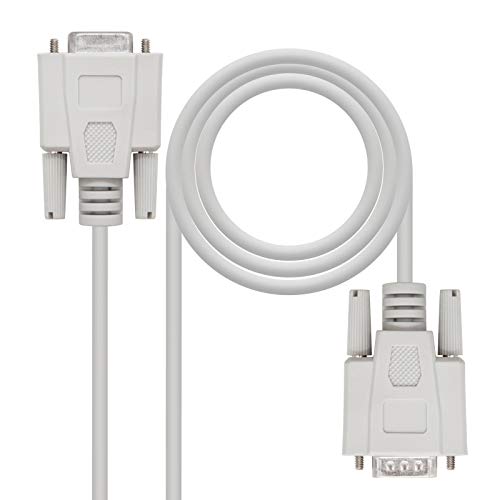 Nanocable 10.14.0203 - Serieller RS232 Drucker und Kommunikationskabel, DB9/M-DB9/H, männlich-weiblich, beige, 3.0 mts von Nano Cable