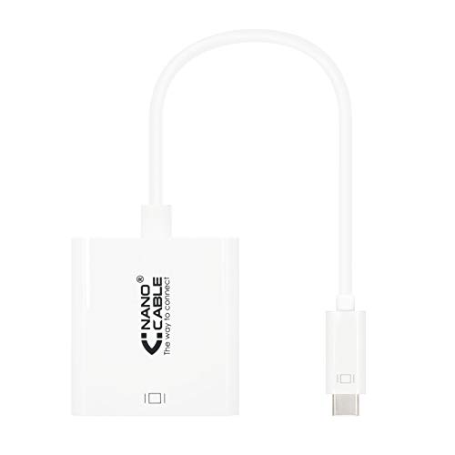 Nanocable 10.16.4103 - USB-C zu DVI-D Konverter, USB-C/M-DVI-D/H 24+1, Dual Link, weiß von Nano Cable