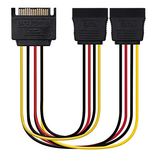 Nanocable 10.19.0103 - SATA Stromkabel SATA/M-2xSATA/H, männlich-2x weiblich, 20 cms von Nano Cable