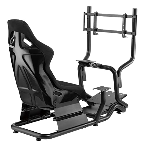 NanoRS RS702 Rennsimulator Cockpit 3 in 1 Spielsitz bis 130kg Schalthebelhalterung Lenkradständer TV-Halterung bis 50" Max. Vesa 400x200 NanoRS RS702 Rennsimulator Cockpit 3 in 1 Spielsitz bis 130kg Schalthebelhalterung Lenkradständer TV-Halterung bis 50" Max. Vesa 400x200 von NanoRS