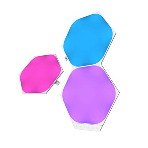 Nanoleaf Shapes Hexagon Erweiterungspack, 3 zusätzliche LED Panels - Smarte Modulare RGBW WLAN 16 Mio. Farben Wandleuchte Innen, Musik & Bildschirm Sync, Funktioniert mit Alexa, Deko & Gaming von Nanoleaf