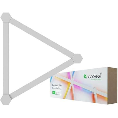 Nanoleaf Lines 60 Grad Erweiterungspack, 3 zusätzliche Smarten LED RGBW Lichtleisten - Modulare WLAN 16 Mio. Farben Wandleuchte, Musik & Bildschirm Sync, Funktioniert mit Alexa Google Apple, Deko von Nanoleaf