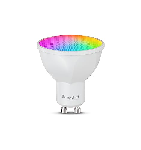 Nanoleaf Matter Essentials Glühbirne, Smarte RGBW GU10 LED Lampe - Matter über Thread, Bluetooth 16 Mio. Farben LED Lampe, Bildschirm Sync, Funktioniert mit Alexa Google Home Apple, Deko und Gaming von Nanoleaf