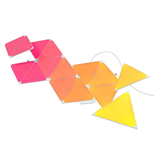 Nanoleaf Shapes Triangle Starter Kit, 15 Smarten Dreieckigen LED Panels RGBW - Modulare WLAN 16 Mio Farben Wandleuchte Innen, Musik & Bildschirm Sync, Funktioniert mit Alexa Google Apple von Nanoleaf