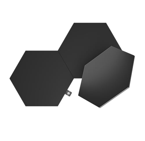 Nanoleaf Shapes Ultra Black Hexagon Erweiterungspack, 3 zusätzliche LED Panels - Smarte Modulare RGBW WLAN 16 Mio. Farben Wandleuchte Innen, Musik & Bildschirm Sync, Funktioniert mit Alexa von Nanoleaf