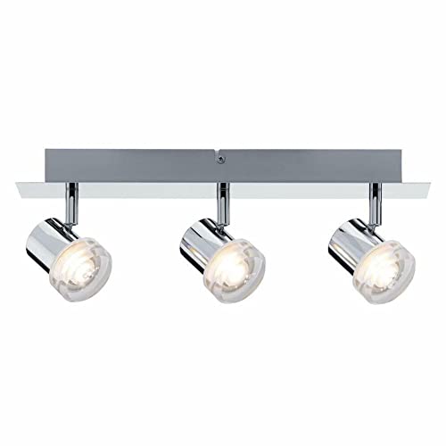 Nanologic LED Deckenleuchte, 3 Flammig LED Pearl Deckenstrahler Inkl. 3 x 3.2W LED Lampen 254LM 2700K Warmweiß Deckenlampe Lampe Acryl Chrom Strahlerbalken Deckenspot von Nanologic