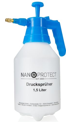 Nanoprotect Handsprüher 1,5 Liter | Drucksprüher mit Verstellbarer Messingdüse | Pumpsprüher | Gartenspritze von Nanoprotect