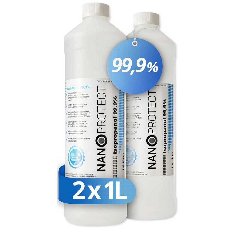 Nanoprotect Isopropanol 99,9% - 1 Liter Reinigungsalkohol (Doppelpack) von Nanoprotect