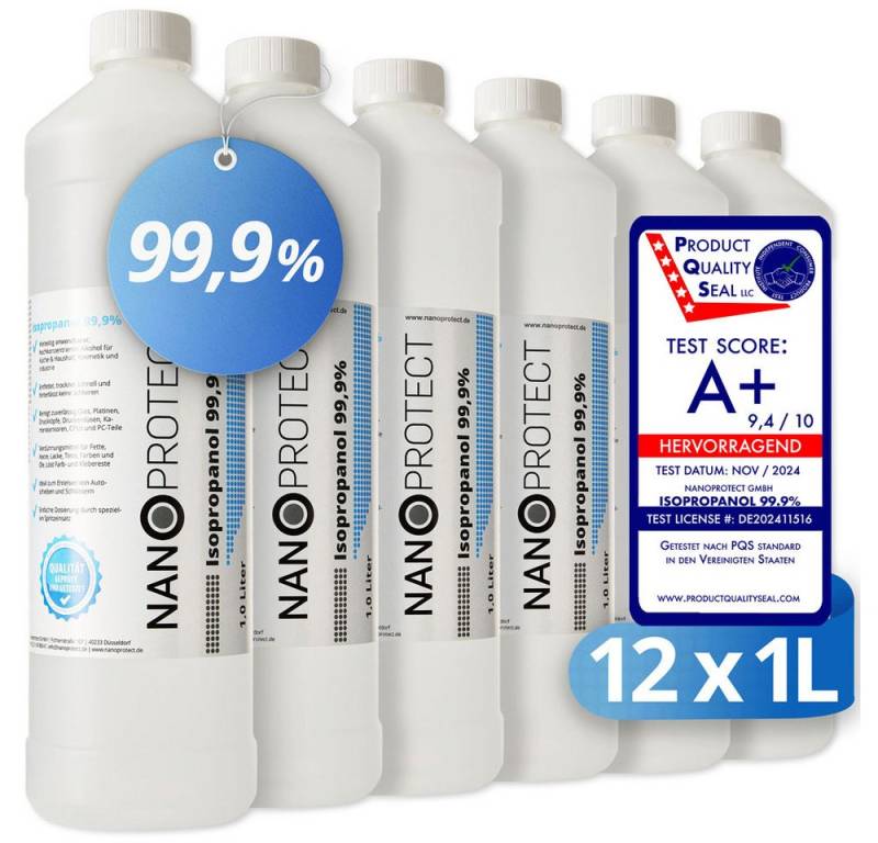 Nanoprotect Isopropanol 99,9% - 1 Liter Reinigungsalkohol (Premium IPA - Made in Germany - Für Haushalt und Elektronik) Nanoprotect Isopropanol 99,9% - 1 Liter Reinigungsalkohol (Premium IPA - Made in Germany - Für Haushalt und Elektronik) von Nanoprotect