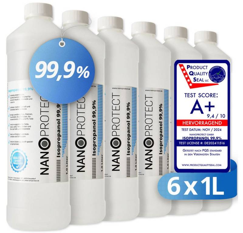 Nanoprotect Isopropanol 99,9% - 1 Liter Reinigungsalkohol (Premium IPA - Made in Germany - Für Haushalt und Elektronik) von Nanoprotect
