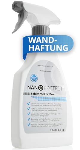 Nanoprotect Schimmel Ex Pro | 0,5 kg | Profi Schimmelspray mit Hafteffekt für Wand, Fuge und Fensterdichtung | Anti Schimmel zum vollständigen Entfernen von Bakterien von Nanoprotect