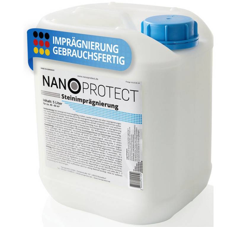 Nanoprotect Steinimprägnierung Naturstein-Imprägnierung (Steinimprägnierung für 40 - 60 qm), Unsichtbare Imprägnierung - Made in Germany von Nanoprotect