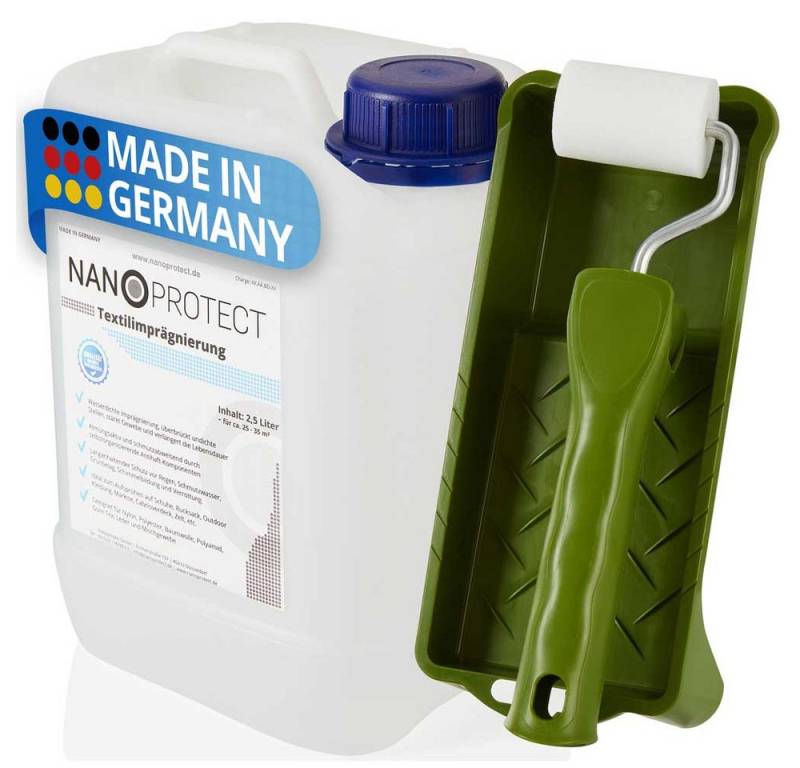 Nanoprotect Textilimprägnierung - 2.500 ml + Malerset Imprägnierspray von Nanoprotect