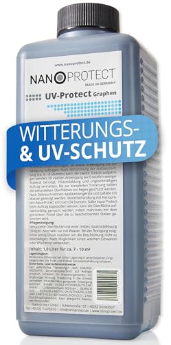 Nanoprotect UV-Protect | Holzöl | UV-Schutz | Witterungsschutz | Langzeitschutz gegen Vergrauung, Austrocknung und Rissbildung | 1 Liter | Graphen - dunkelgrau | Für ca. 7-10 m² von Nanoprotect