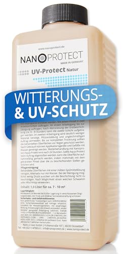 Nanoprotect UV-Protect | Holzöl | UV-Schutz | Witterungsschutz | Langzeitschutz gegen Vergrauung, Austrocknung und Rissbildung | 1 Liter | Natur - unpigmentiert | Für ca. 7-10 m²… von Nanoprotect