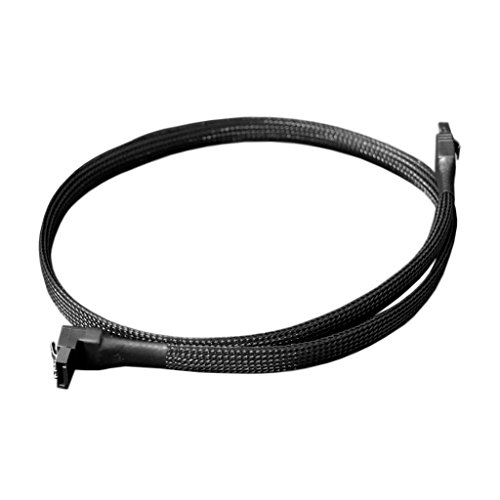 Nanoxia 900100032 SATA 3.0 Anschlusskabel, Abgewinkelter Stecker, Sicherheitslasche, 60 cm, Schwarzer Sleeve von Nanoxia