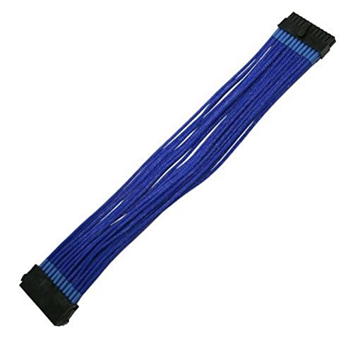 Nanoxia 900200024 24-Pin ATX-Verlängerungskabel, 30 cm, Blauer Einzelsleeve von Nanoxia
