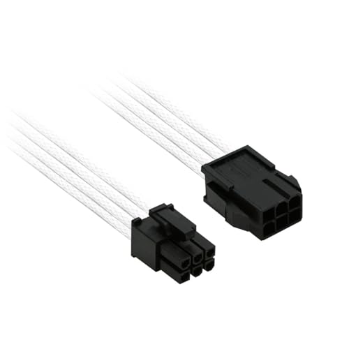 Nanoxia 900400021 6-Pin PCI-E Verlängerungskabel, 30 cm, Weißer Einzelsleeve von Nanoxia